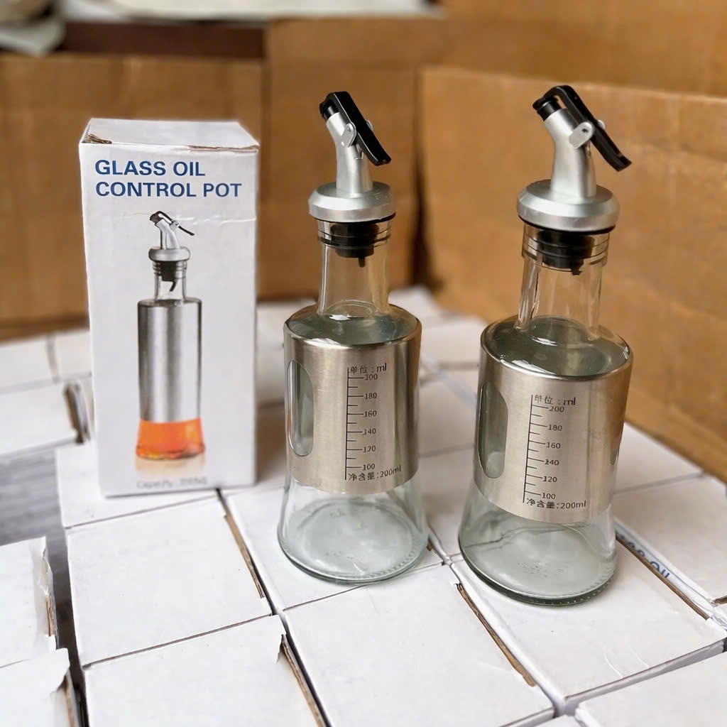 BÌNH ĐỰNG DẦU ĂN CÓ DẤU CHIA VẠCH TIỆN LỢI 200ML