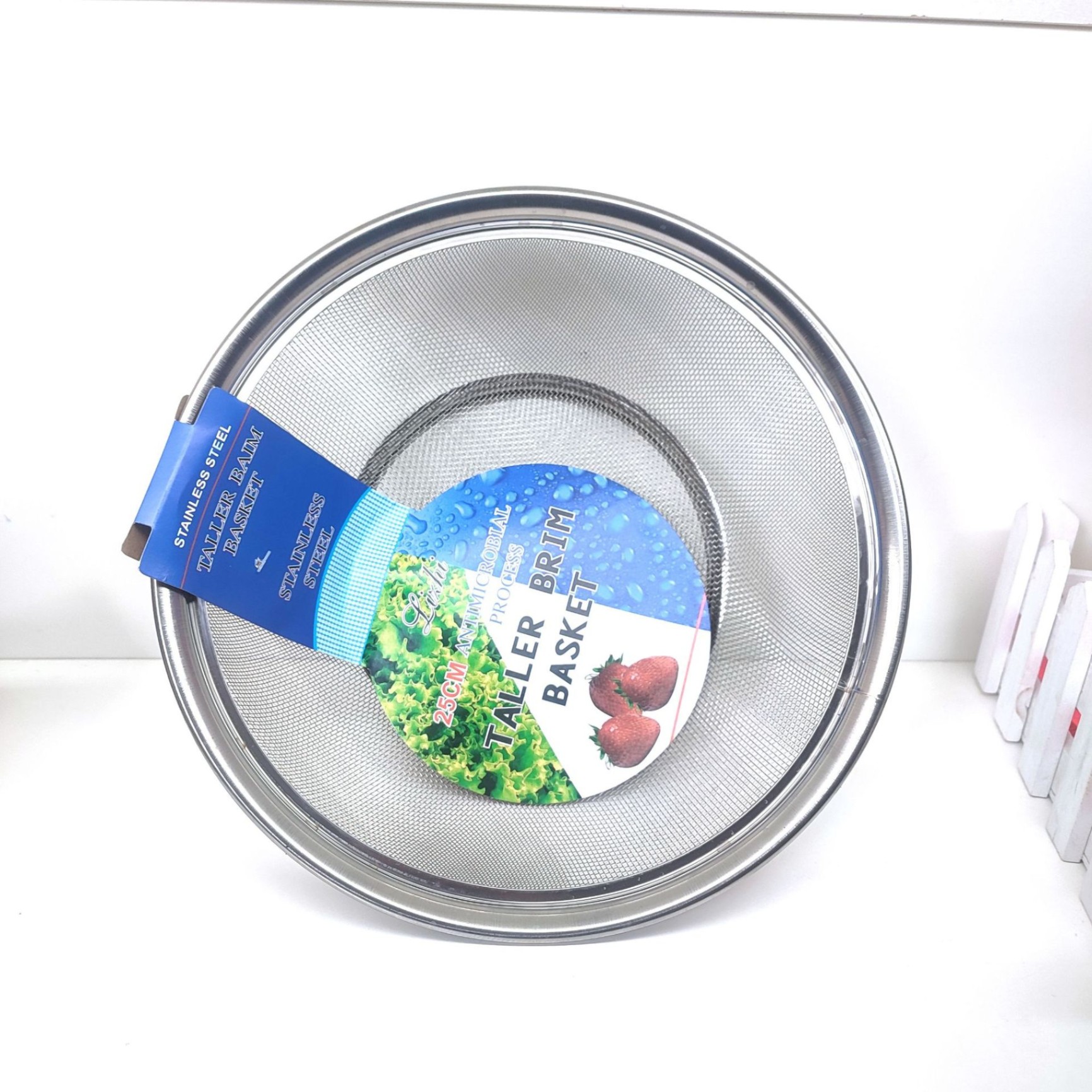 RỔ INOX VIỀN ĐAI 25CM