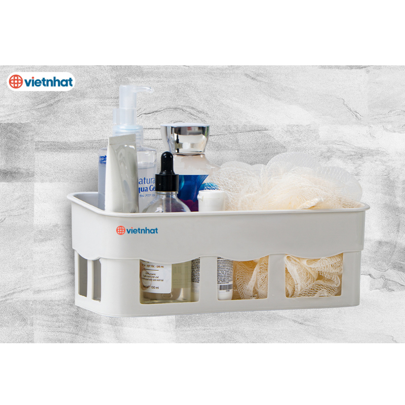 KỆ NHÀ TẮM DÁN TƯỜNG VIỆT NHẬT, NHIỀU SIZE, KỆ DÁN TƯỜNG HÌNH CHỮ NHẬT KÈM MIẾNG DÁN