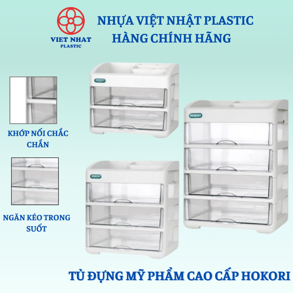 TỦ ĐỰNG MỸ PHẨM ĐỂ BÀN HOKORI 3636 - VIỆT NHẬT PLASTIC OFFICIAL